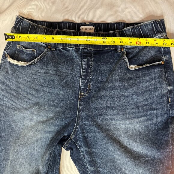 Lane Bryant High rise Pull on Straight fit Jean Size 20S Medium wash distressed - Picture 8 of 9